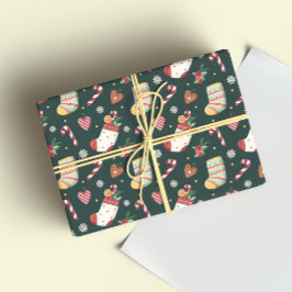 Julklassiska Strumpor Inpackningspapper Presentpapper