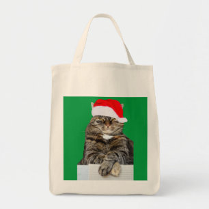 Julklat Humbug Photo med Santa Hat Tygkasse