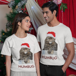 Julklatt Humbug Photo med Santa Hat Unisex Tee