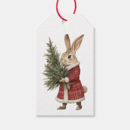 JULKLIVSMÄRKE JULGRAN OCH KANIN PRESENTETIKETT