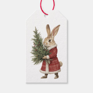 JULKLIVSMÄRKE JULGRAN OCH KANIN PRESENTETIKETT
