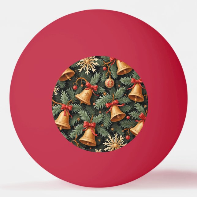 Julklockor, dekorativ julmönster, pingisboll (Framsidan)