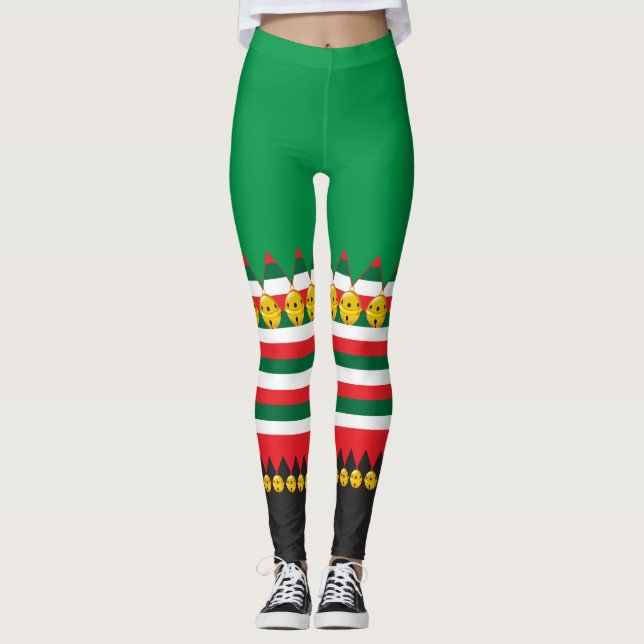Julklockor Jul Tomte Kostym Leggings (Framsida)