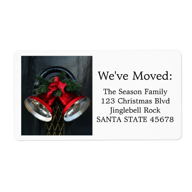 Julklockor på dörretiketten fraktsedel (Framsidan)