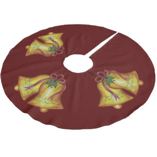 Julklockor Trädskört Julgransmatta Borstad Polyester