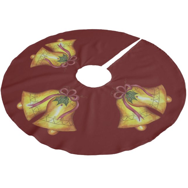 Julklockor Trädskört Julgransmatta Borstad Polyester (Vinklad)