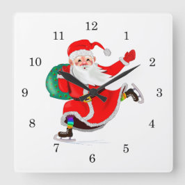 Julklotet Santa med Gift Fyrkantig Klocka