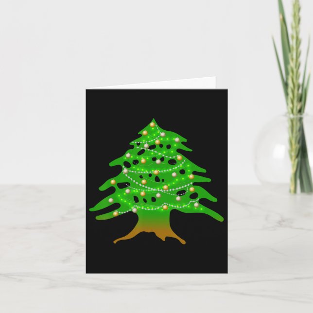 Julklubban Libanesiska Träd Libanon, Flagga - julk Kort (Framsida)