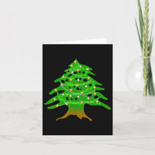 Julklubban Libanesiska Träd Libanon, Flagga - julk Kort