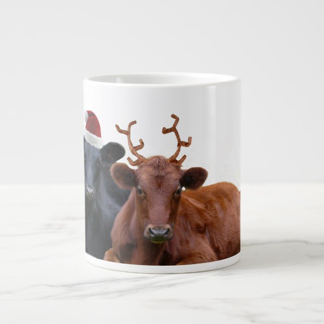 Julklubbar - Santa Hat och Antlers Jumbo Mugg (Framsidan)