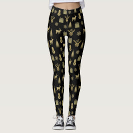 Julklubbning - Golden mönster Leggings