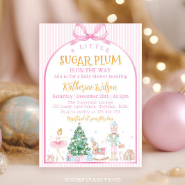Julknäckare Rosa Slöja Bebis Shower Inbjudningar