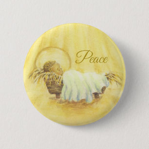 Julknappen Jesus i Manger Peace Knapp