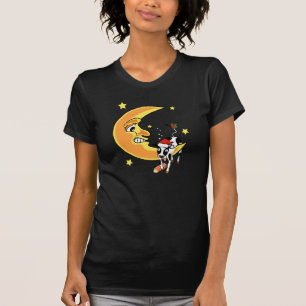 Julko som sjunkas över månen t-shirt