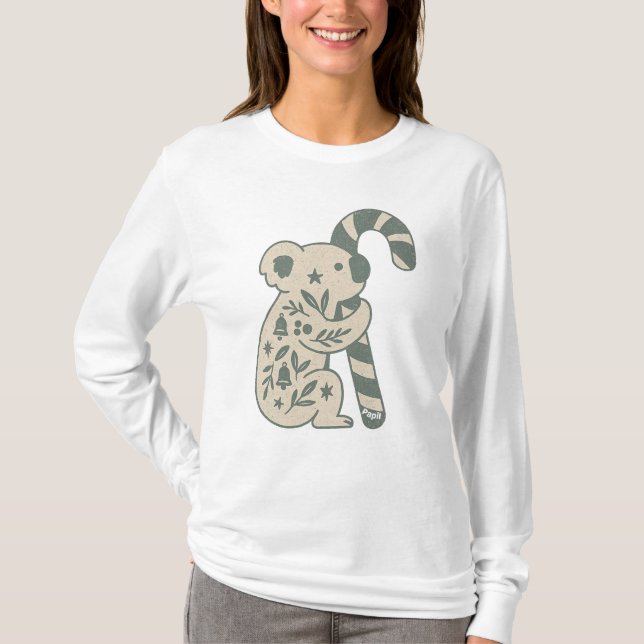 Julkoala med sockerrör t shirt (Framsida)