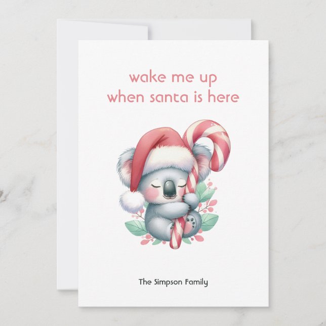 Julkoala som tar en tupplur  julkort (Framsida)