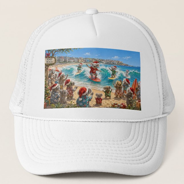 Julkoalor som surfar på Bondi Beach Keps (Framsida)