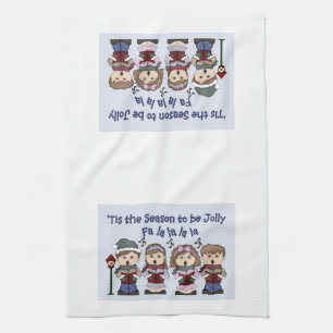 Julkök Towel-Carolers -Tis säsong Kökshandduk