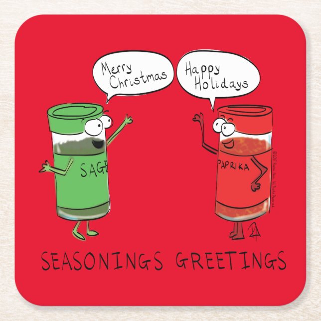 Julkokning - fjällande Chef Spices Underlägg Papper Kvadrat (Framsidan)