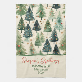 Julkökshanddukar i Rustic Gräs Träd Kökshandduk