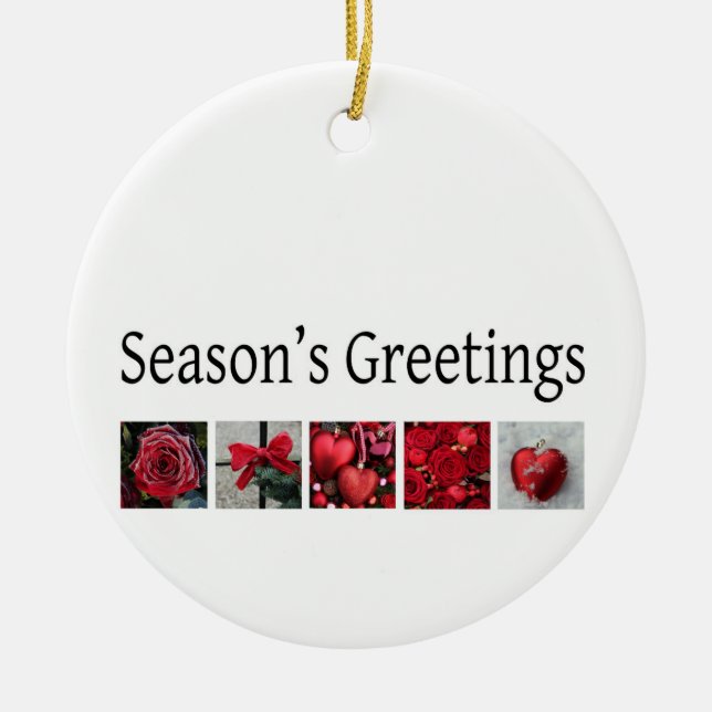 Julkollage i Red Julgransprydnad Keramik (Framsidan)