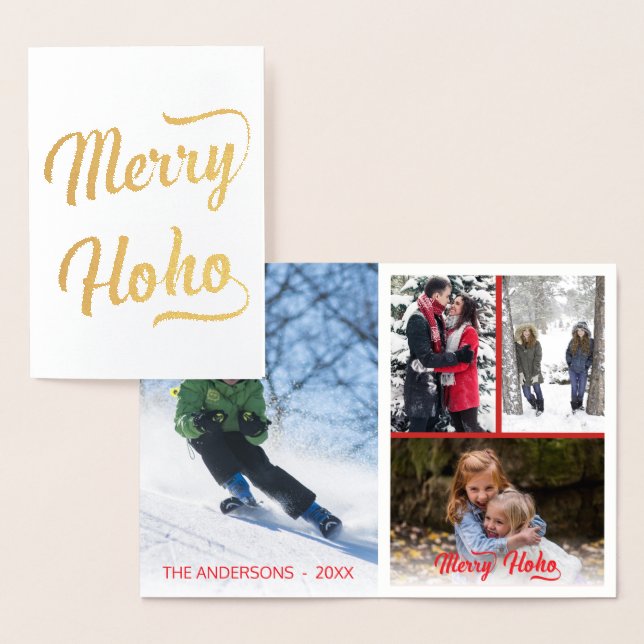 julkollage Merry Ho Ho Red Folierat Kort (Display)