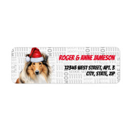 Julkollie Hund älskare Helgdag Adress Returadress Etikett