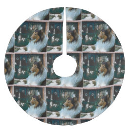 Julkollisionen i fönstret julgransmatta borstad polyester