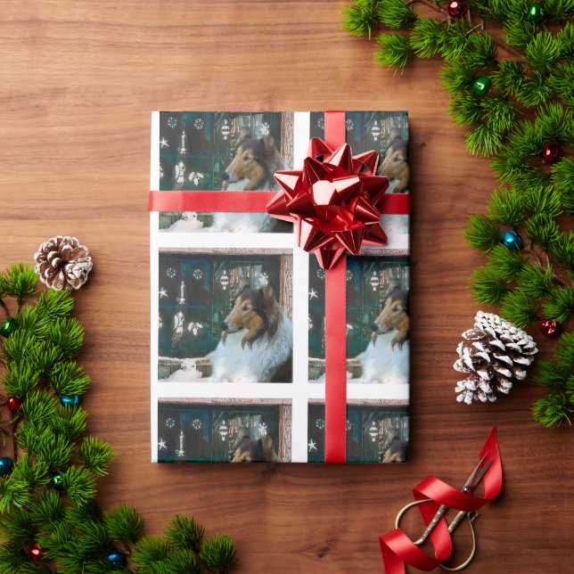 Julkollisionen i fönstret presentpapper (Julgåva)