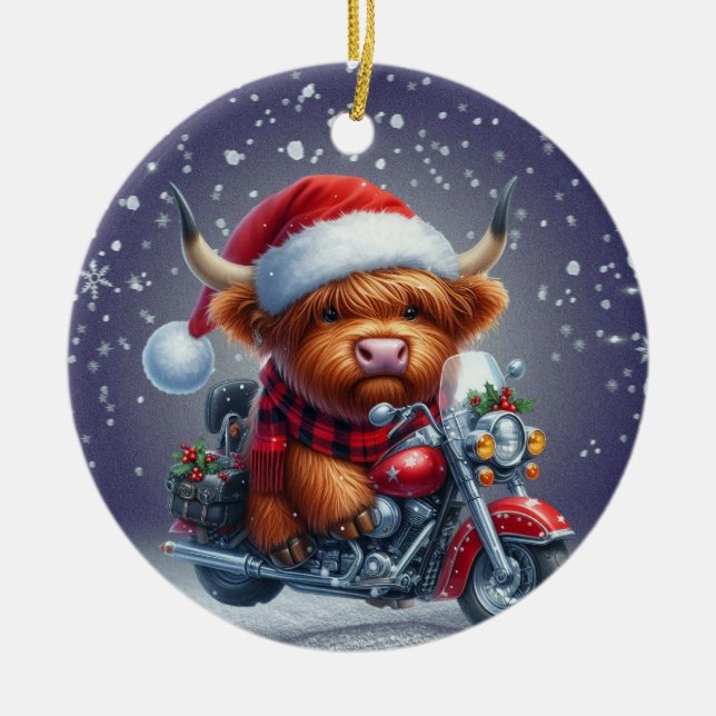 Julkonen Cute Highland (Italien) Julgransprydnad Keramik (Framsidan)