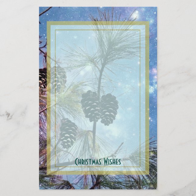 Julkoner i Gräs under stjärnnatten himlar Brevpapper (Framsida)