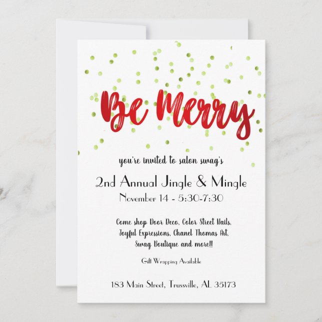 Julkonfetti Jingle- och Mingle-inbjudan Inbjudningar (Framsida)