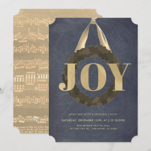 Julkonserten Guld JOY WAN Chalkboard Inbjudningar