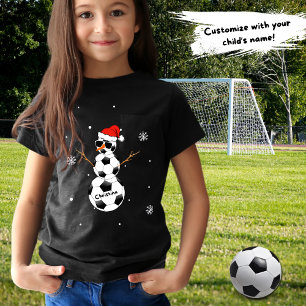 Julkonsolen Snögubbe Santa Hat Child Namn T Shirt