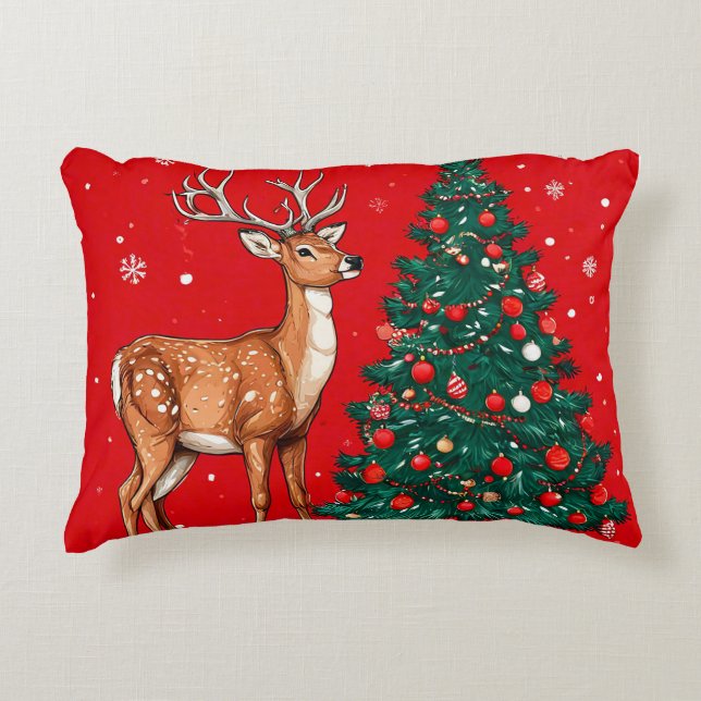 Julkonst hjort prydnadskudde (Framsidan)