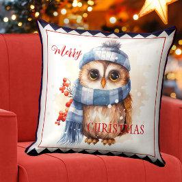 Julkonst i Cute Winter Uggla Kudde