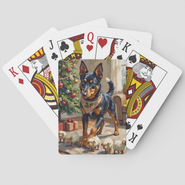 Julkonst med australisk kelpie vallande får casinokort (Baksidan)