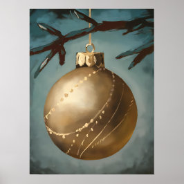 Julkonst Skriv ut, Moody jul, Oljemålning Poster