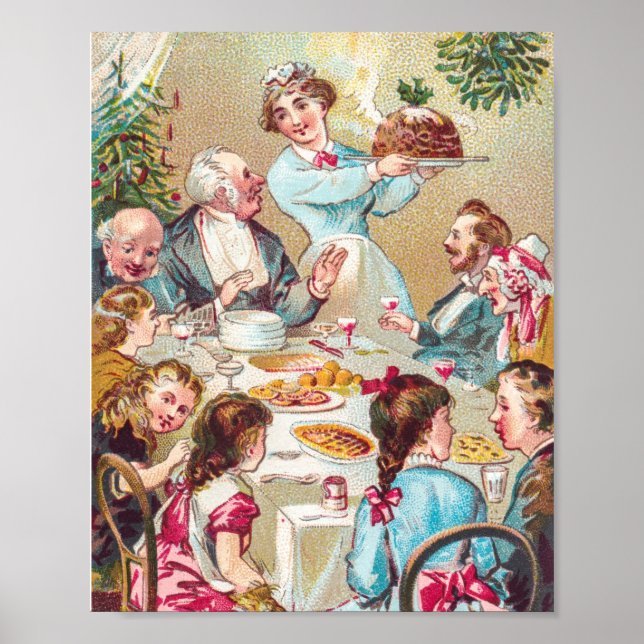 Julkonst, vintage helgdag poster (Framsidan)