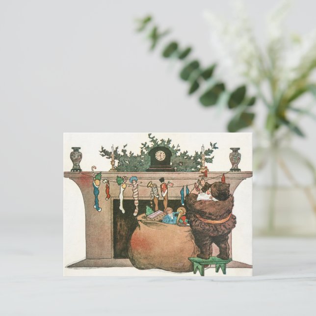 Julkonst vintage konst helg vykort (Stående Fram)