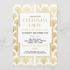 Julkonsten Deco Gatsby Party Guld Fläkt Inbjudningar