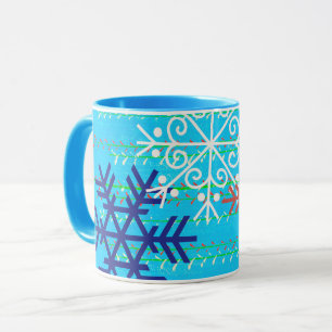 Julkonsten Winter Mugg Kopp i Aqua Blue Snö