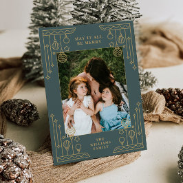 Julkonsthandboksfotokort för konturteckning - Helg Inbjudningar