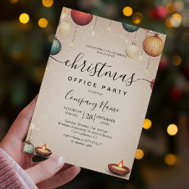 Julkontoret i Party vid Bearge och ljussken i Beig Inbjudningar