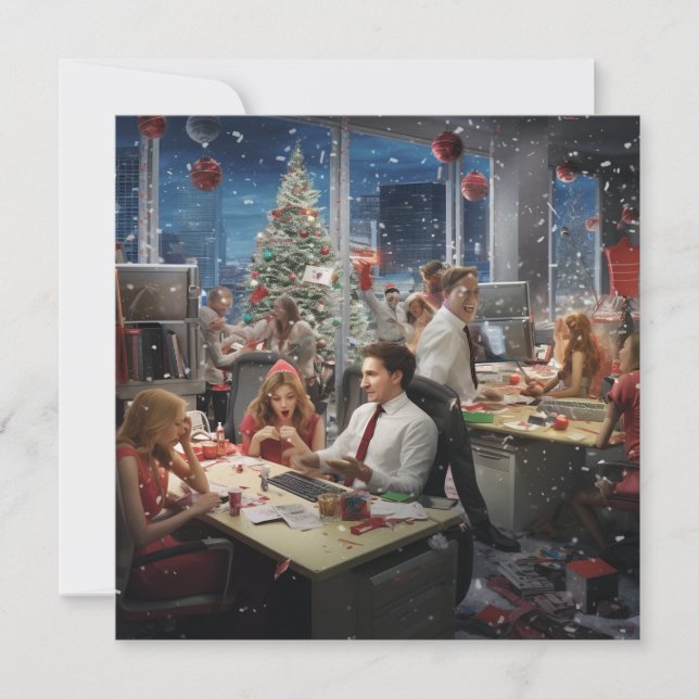 Julkontoret party spara datumet (Framsida)