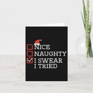 Julkontrollista Nice Naughty I Tried Julafton Mana Kort