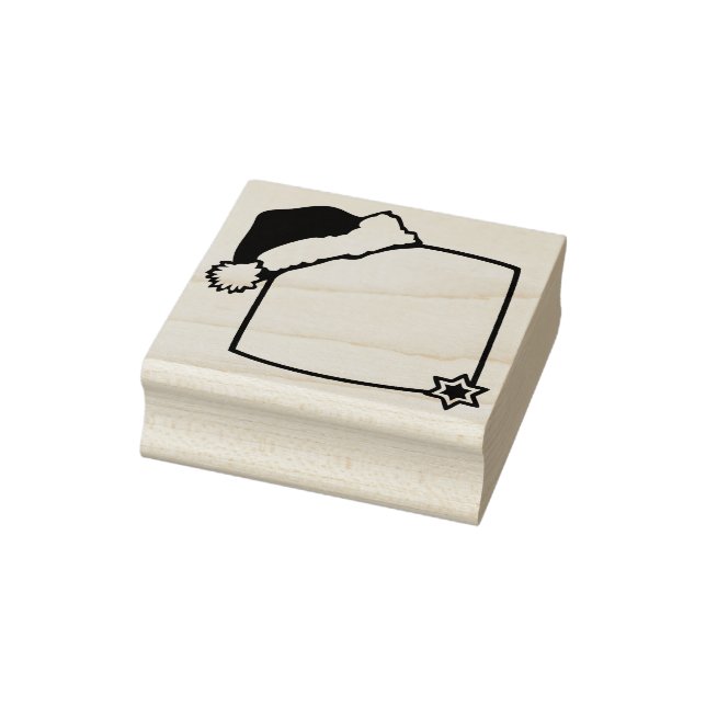 Julkontur med Jultomten Hat & Star Stämpel (Stämpel)