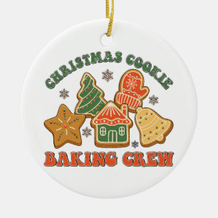 Julkookie Baking-besättning, Retro Helgdag Cookie Julgransprydnad Keramik