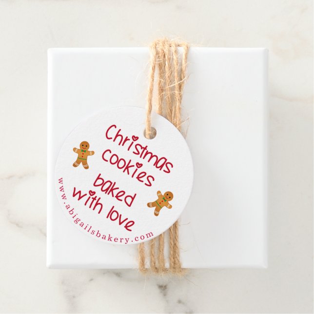 Julkookies bakade med Kärlek Pepparkaksgubbar Gåvor Etiketter (På plats)