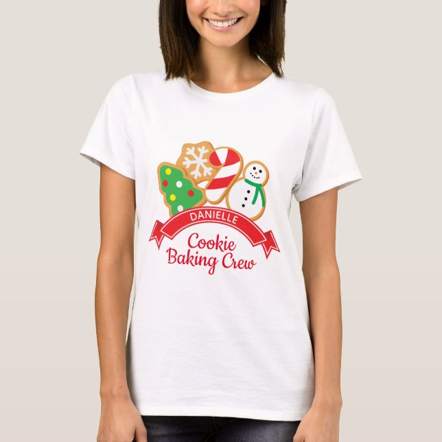 Julkookies Baking Crew Shirt Personlig T Shirt (Framsida)